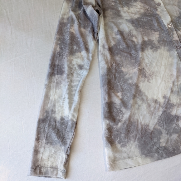 LOGO by Lori Goldstein Long Sleeve Button Down Shirt Semi Sheer Tie Dy - Picture 2 of 7